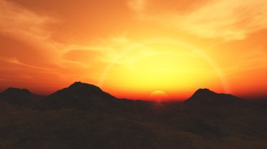 güneşin doğuşunu 3d cg render
