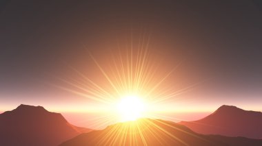 güneşin doğuşunu 3d cg render