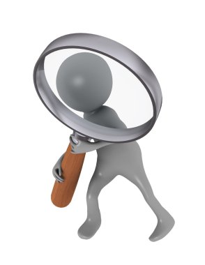 Büyüteç camı olan kişi