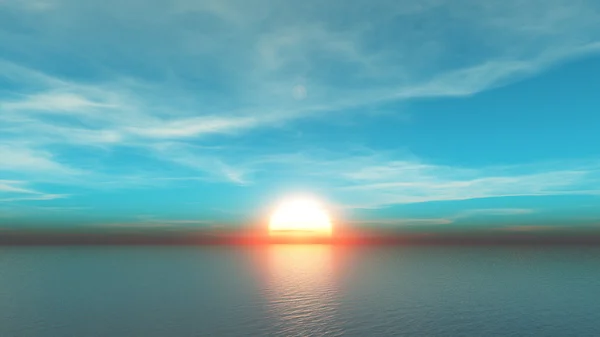 日出的 3d 插图 — 图库照片