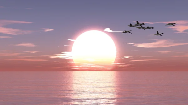 3D Illustration des Sonnenaufgangs — Stockfoto