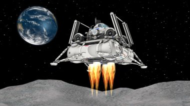 Uzay lander 3D çizimi