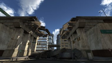 hasarlı expressway 3d cg render