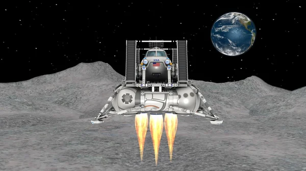 Illustrazione 3D del lander spaziale — Foto Stock