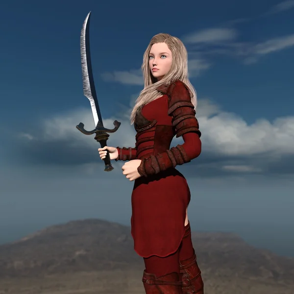 Female knight — Stock Photo, Image