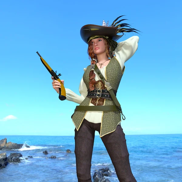Vrouwelijke piraten — Stockfoto