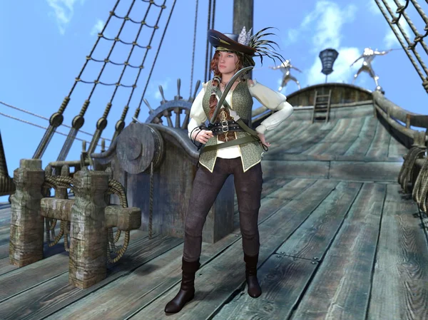 Female pirates — Stock Photo, Image