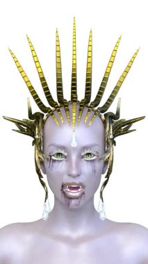 Dişi bir vampirin 3 boyutlu görüntüsü.