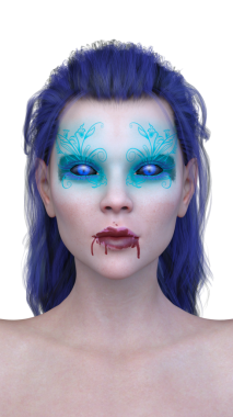 Dişi bir vampirin 3 boyutlu görüntüsü.