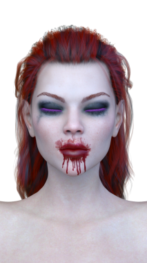 Dişi bir vampirin 3 boyutlu görüntüsü.
