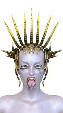 Dişi bir vampirin 3 boyutlu görüntüsü.