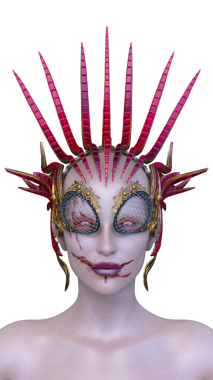 Dişi bir vampirin 3 boyutlu görüntüsü.