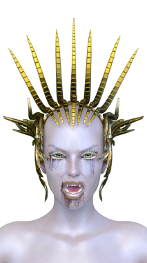 Dişi bir vampirin 3 boyutlu görüntüsü.