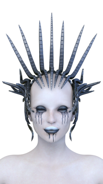 Dişi bir vampirin 3 boyutlu görüntüsü.