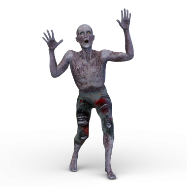 Erkek bir zombinin 3 boyutlu canlandırması