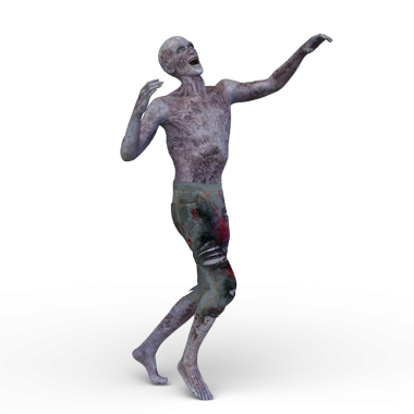 Erkek bir zombinin 3 boyutlu canlandırması
