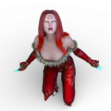 Dişi bir vampirin 3 boyutlu görüntüsü