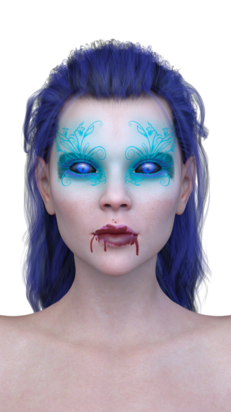 Dişi bir vampirin 3 boyutlu görüntüsü.