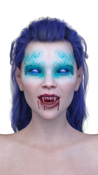 Dişi bir vampirin 3 boyutlu görüntüsü.