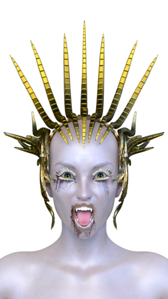 Dişi bir vampirin 3 boyutlu görüntüsü.