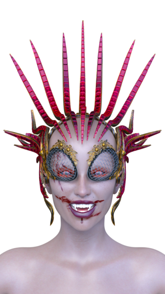 Dişi bir vampirin 3 boyutlu görüntüsü.