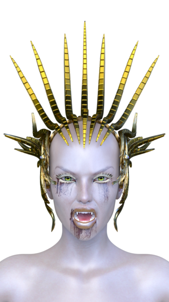 Dişi bir vampirin 3 boyutlu görüntüsü.