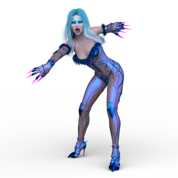 Dişi bir vampirin 3 boyutlu görüntüsü