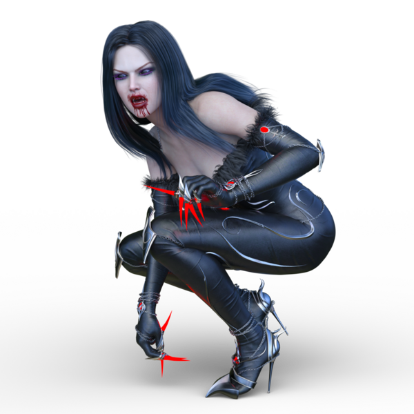 Dişi bir vampirin 3 boyutlu görüntüsü