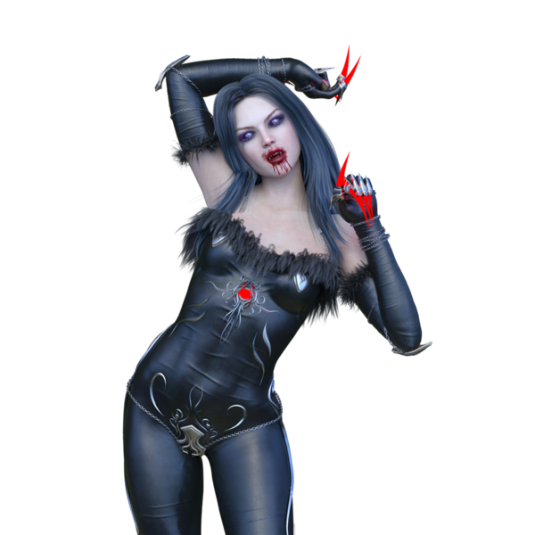 Dişi bir vampirin 3 boyutlu görüntüsü