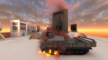 Askeri kampın 3 boyutlu canlandırması