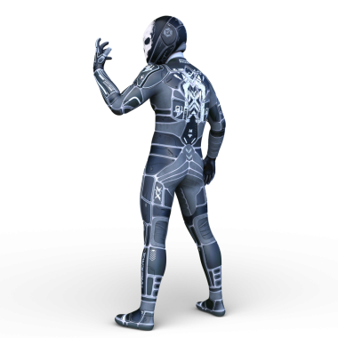 İskelet yüzlü robotun 3 boyutlu canlandırması