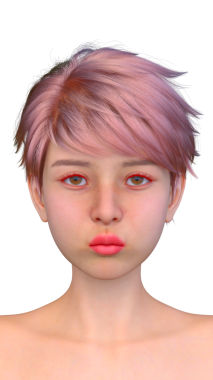 Bir kadının yüzünün 3 boyutlu görüntüsü.