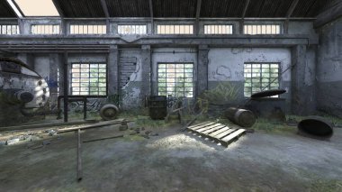 Terk edilmiş deponun 3D görüntüsü