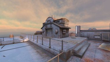 Üs avlusunun 3B görüntülemesi