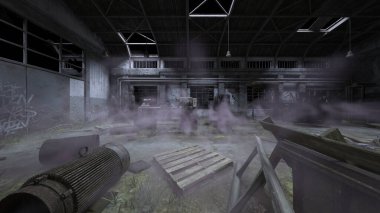 Terk edilmiş deponun 3D görüntüsü