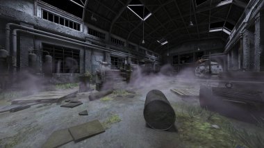 Terk edilmiş deponun 3D görüntüsü