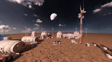 Gezegen keşif üssünün 3D görüntülemesi