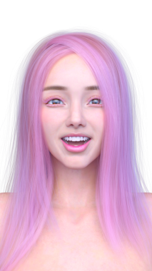 Bir kadının yüzünün 3 boyutlu görüntüsü.