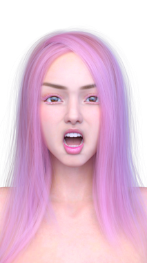 Bir kadının yüzünün 3 boyutlu görüntüsü.