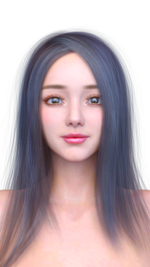 Bir kadının yüzünün 3 boyutlu görüntüsü.