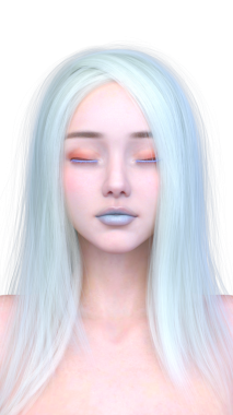 Bir kadının yüzünün 3 boyutlu görüntüsü.