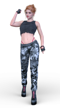 Ekin giysili bir kadının 3D görüntüsü