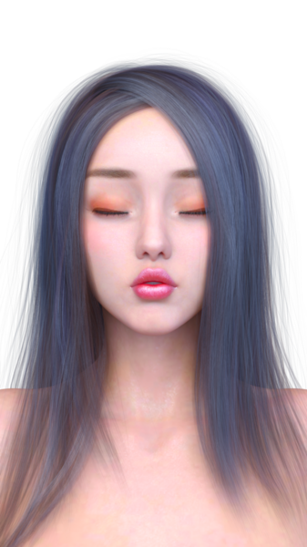 Bir kadının yüzünün 3 boyutlu görüntüsü.