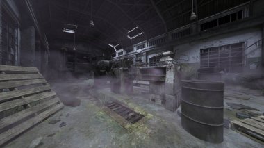 Terk edilmiş deponun 3D görüntüsü