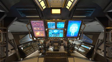 İçerideki uzay aracının 3B görüntülemesi