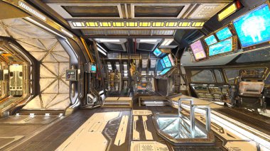 İçerideki uzay aracının 3B görüntülemesi