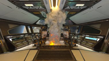 İçerideki uzay aracının 3B görüntülemesi