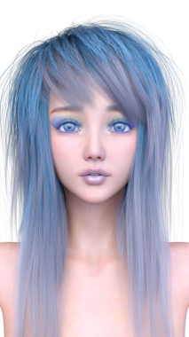 Bir kadının yüzünün 3 boyutlu görüntüsü.