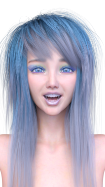 Bir kadının yüzünün 3 boyutlu görüntüsü.