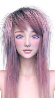 Bir kadının yüzünün 3 boyutlu görüntüsü.